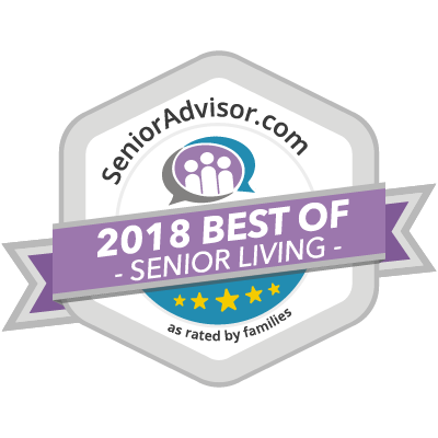 Senior Advisor 2018 Best of Senior Living As Rated by Families award