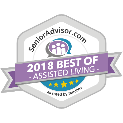 Senior Advisor 2018 Best of Assisted Living As Rated by Families award