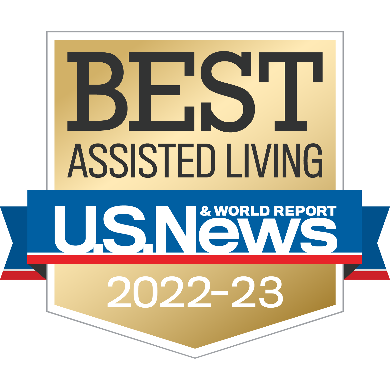 Badge for U.S. News & World Report Best Assisted Living 2022-2023